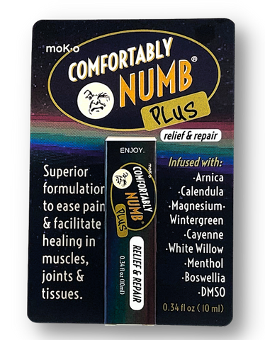 The newest member of the Comfortably Numb® family of pain relieve4rs. The PLUS combines the orginal with so many more herbs for comfortably-soothing relief of painful joints, tissues, muscles and injuries.