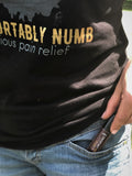 Woman easily putting Comfortably Numb roll-on in her pocket