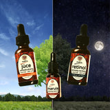Daytime and Nightime Serums with organic Marula Oil infused with frankincense, lavender & sweet orange therapeutic-grade essential oils. By Moko Organics, St Paul, Minnesota. 